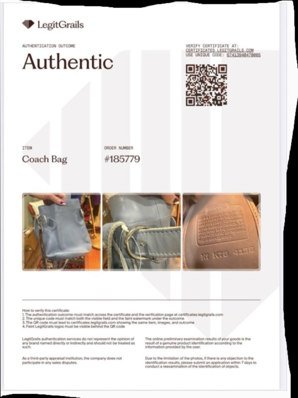 Vintage 1997 Coach Style 4156 Rare Periwinkle/Lilac  Glove‑Tanned Leather  COA - Picture 12 of 16